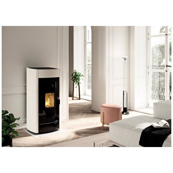 Stufa a pellet Ecofire Linda 12 Pro 3 Palazzetti bianco opaco