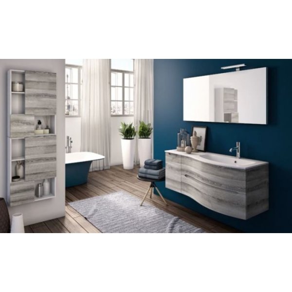 Mobile Agape 120 sospeso rovere grigio - vasca destra