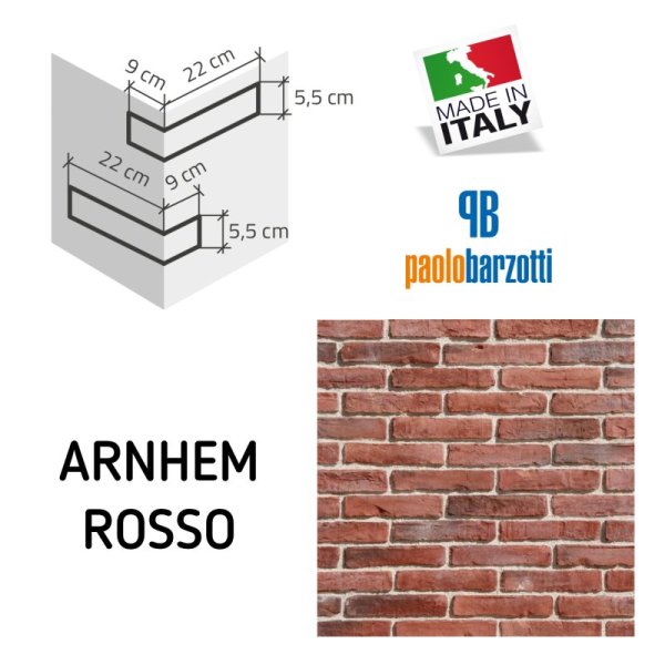 Angolo mattone in pietra ricostruita Arnhem rosso