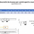 Braciere a gas da incasso 30x14 con telecomando