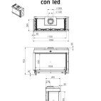 Camino a gas 2 lati DX o SX modello 105 con led