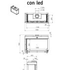 Camino a gas 2 lati DX o SX modello 105 con led