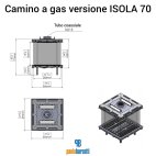 Camino a gas versione isola 70