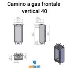 Camino a gas frontale vertical 40