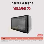 Inserto a legna Vulcano 70 in Pietra Lavica