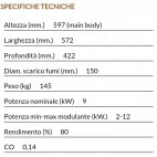 Stufa a legna 5 Stelle TQ33 con base portalegna e kit di rotazione