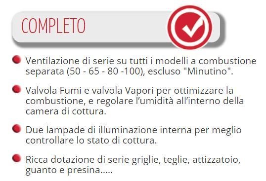 Forno a legna Rossofuoco Red 80 da incasso - Barzotti